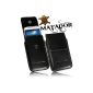 Exclusive Slim Design Genuine Leather Case for Samsung i8190 / Galaxy S3 Mini i8200N phone pocket waist bag Vertical bag of Matador in Black / Black with magnetic lock and belt clip / Gürtelschalufe (with pull-off) (Electronics)