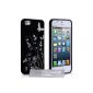 Yousave Accessories AP-GA01-Z701 Silicone Case for iPhone 5 Gel Floral Butterfly Black / Silver (Accessory)