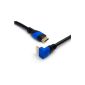 Direct Cable High Speed ​​HDMI Cable with Ethernet 7.5m 270 ° angle connector - HDMI 1.4a / 2.0 compatible - 4K x 2K and more.  (Accessories)