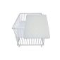 Playpen white stained beech with mattress 75x100 (Baby Product)