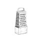 0511270 Premier Housewares Grater 4 Faces + Handle + Storage Container Stainless Steel / Plastic White (Kitchen)