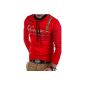 MT Styles Swetshirt Shawl Collar ADVENTURE T-Shirt R-0695 (Red, XXL)