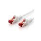 deleyCON CAT6 Patch Cable - S-FTP PIMF [15m] CAT.6 Network Cables / Ethernet Cable [White] double shielded - plated connection (electronic)