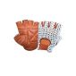 Sans Filet Finger Mitten Glove Leather Sport Driving Coach Training Cycling White Leather Tan Filet CN-403 Size XL (Miscellaneous)