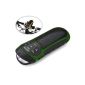 Ivation BIKE beakon: Portable, rechargeable, robust stereo speaker & MP3 player with Micro-SD cards Square, AUX input, FM Radio & Voice Mail - With built-in flashlight - CAMO GREEN - perfect for home, office, sports & Cycling - Including Bike mount - Works with virtually all portable & mobile devices (electronics)