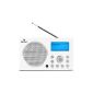 Auna IR-140 WiFi radio alarm clock Internet radio DAB + radio with Wi-Fi (USB charging station, DAB, DAB + receiver, FM radio tuner, RDS, AUX, 2 alarm times, Sleep Timer) White (Electronics)