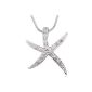 VIKI LYNN necklace with starfish in sterling silver 925 pl.  Cubic Zirconia Pendant Charm Bracelet (Jewelry)