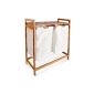 Relax Days 10016332 laundry collector 2 compartments bamboo laundry basket with storage and laundry bags (Housewares)