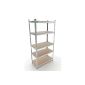CLP galvanized shelf for storage BIG metal with a load capacity of 1325 kg, dimensions: 180x90x45 cm, 5 shelves Silver (Miscellaneous)