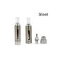 eGo EVOD BCC metal 1.6ml Bottom Coil Chan Gable Clearomizer in silver, 1.8 ohm resistor, in stock, immediately available (Personal Care)
