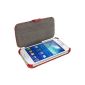 igadgitz Premium Foil Red PU Leather Case Cover for Samsung Galaxy Ace S7275 S7270 3 Case Cover With Viewing Stand + Screen Protector (Wireless Phone Accessory)