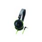 DJ Audio Technica ATH-SJ11BGR supra-aural headset with rotary Headphones Black / Neon green (Electronics)