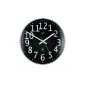Funkwanduhr black with white numbers dome glass 26.5 cm (clock)