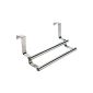 WENKO 79172100 Door towel rail Twin - 2 bars, stainless steel, 23.5 x 11 x 9 cm, silver matt (household goods)
