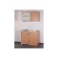 MEBASA MEBAKB100OS kitchenette, Kitchenette Beech 100 cm, Duo hob, substructure under refrigerator and wall unit (household goods)