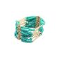 Retro ladies jewelry Bohemian style beads wide bangle bracelet jewelry (Blue) (Jewelry)