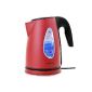 oneConcept SS17 Kettle wireless design - Design and Cool Touch lighting effect - Teapot (2200W, 1.7L) stainless steel structure - Red (Kitchen)