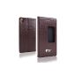 Pdncase P7 Huawei Shell Case Cover Genuine Leather Flip Case Support Auto Sleep / Wake up Function for Huawei Ascend P7 - Dark Brown (Wireless Phone Accessory)