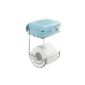 WENKO 18773100 Turbo-Loc Toilet Paper Holder with storage - without drilling fastening, steel, 16.5 x 24.5 x 14 cm, chromium (household goods)