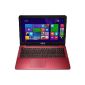 Asus F555LD-XX307H 90NB0624-M04710 39.6 cm (15.6-inch) notebook (Intel Core i5-4210U, 1.7GHz, 8GB RAM, 1TB HDD, NVIDIA 820M, Win 8) red (Personal Computers)