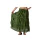 Sakkas Solid Embroidered Gypsy / Bohemian full / Maxi / long cotton skirt (Textiles)