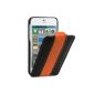 APIPO5LCJM1BKOEL Melkco Leather Case for iPhone 5 Jacka Black / Orange (Wireless Phone Accessory)