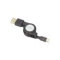 BIGtec OTG cable rollable 0.75m USB micro-B St> USB A Bu gilded / OTG adapter Mobile Data Cables Tablet Adapter OTG Cable for Smartphone and Tablet for easy transfer of data or connect external USB devices / micro USB plug to USB A socket / Micro USB HOST OTG cable USB B / M to USB A / F OTG adapter cable / micro USB adapter / flexible OTG adapter - rollbar (Electronics)