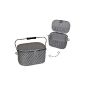 2 pcs sewing basket XL large square with metal handle -. Points white gray - fabric sewing box sewing box colorful handmade basket (toys)