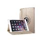 Bingsale 360 ​​Leather Case for iPad 2 with Air flap / stand positioning support and wakes (iPad Air 2, Champagne Gold)