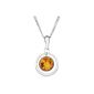 InCollections ladies pendant 925/000 sterling silver with amber including Curb Chain 42 cm 241A200390890 (jewelry)