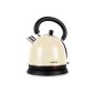 Klarstein electric kettle stainless steel - wireless Coffee (1.8 liter, 2200W) - Retro style cream