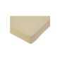 Fleuresse Fitted Sheet 1115-2043, Jersey in 100x200 cm, color sand, 100% cotton, with a practical all-round rubber iron (household goods)
