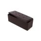 Songmics 110x38x38 cm Stool Pouf Cube Dice Foldable Safe Storage LSF703 Brown (Kitchen)