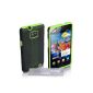 Yousave Accessories Silicone Case for Samsung Galaxy S2 i9100 Green / Black + Screen Protector (Accessory)