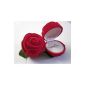 Red Velvet Ring Box Shape Jewel Rose Gift Box Jewelry Storage Ring Ring Ring Box for Wedding Anniversary (Kitchen)
