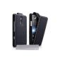 Mobile Madhouse TM Black Leather Flip Cover For Sony Ericsson Xperia S LT26i with screen protector (accessory)