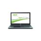 Acer Aspire E1-572-54204G50Mnii 39.6 cm (15.6-inch) notebook (Intel Core i5 4200U, 1.6GHz, 4GB RAM, 500GB HDD, Intel HD 4400, DVD, no OS) Silver (Personal Computers)