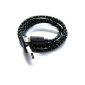 Textile braided 1 meter charging cable data cable charging cable USB for iPhone 5 / 5S / 5C, iPad 4 / Mini / 5 Air, iPod Touch 5G, iPod Nano 7G / black from OKCS (Electronics)
