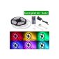 Lighting Ever® Flexible LED Strip, RGB, color changeable, Waterproof, 5M each package, 150 units 5050 LEDs, DIY lighting, including the remote control and the power supply