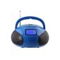 August SE20 - Mini Bluetooth radio - Portable radio alarm clock and powerful speakers with SD card reader, USB and AUX input - 2x3W speakers, integrated rechargeable battery (Blue) (Electronics)
