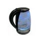 Glass stainless steel design kettle blue LED interior lighting 1.7L 2000W glass kettle