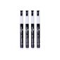 Chalk Markers Stationery Island D30 - 4 Felt Chalk whites Liquid Ink - Pointe warhead 3mm - 60 DAYS WARRANTY: SATISFACTION OR 100% MONEY BACK (Black Body - erasing WITH DRY CLOTH) (Office Supplies)