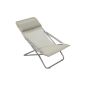 Lafuma deck chair, foldable and adjustable Transabed XL Plus, Seigle (gray), LFM2205-1685 (garden products)