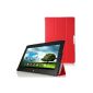 IVSO® Slim Smart Cover Case for ASUS Smart Pad MeMO ME301T Tablet (Red) (Electronics)
