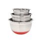 Idelice PR199 721A Set of 3 Bowls Mixers with non-slip base Inox Red / Black / Purple 1.5 / 2.5 / 4.5 L (Kitchen)