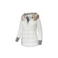 in vogue ladies winter jacket IV063, knitted hood with faux fur, off white (Textiles)