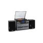 Auna - Mini HiFi system with digital encoding, live player and vinyl record, cassette, CD and MP3 radio (SD USB, RCA, headphone jack connection) - Grey and Black (Import Germany) (Electronics)