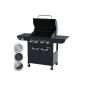BBQ gas grill 4 + 1 black DE / AT / CH incl. Thermometer BBQ Grill with 4 main burners TÜV Rheinland Type Approved
