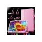Infiland Folio PU Leather Slim folio Case for Samsung Galaxy Tab 10.1 Wi-Fi 4 / LTE 25.6 cm (10.1 inch) tablet PC (with auto sleep / wake function, it can also fit for Tab 10.1 Tablet 3) , pink (electronics)