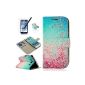 ZSTVIVA pink plum blossom blue sky pattern print PU leather book style Klapptasche Case Folio Cover Mobile Phone Case for Samsung Galaxy S3 SIII i9300 Case Cover Shell Protection Case shell Back Cover Flip Cover in Book Style with Stand Function for credit cards and magnetic closure, foil, dust plug, stylus (electronic)